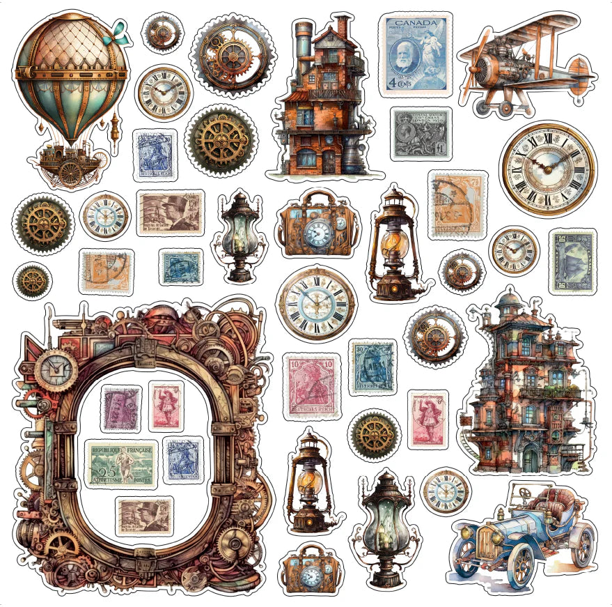 STEAMPUNK TOWN 12" X 12" MINI PAPER COLLECTION PACK - BEE ARTY