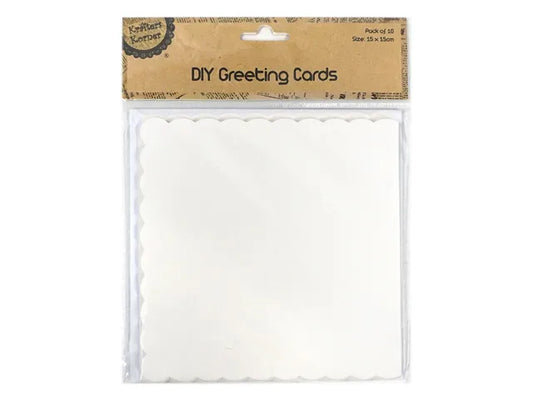 PACK OF 10 DIY SCALLOPED GREETING CARDS & ENVELOPES FROM KRAFTERS KORNER