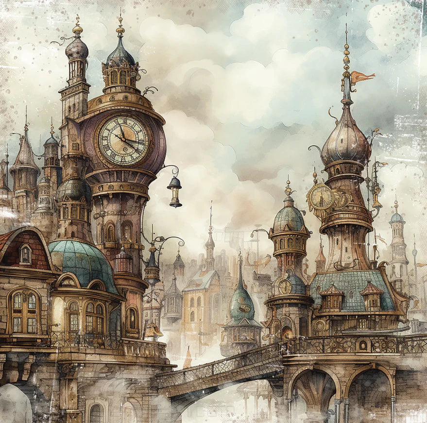 STEAMPUNK TOWN 12" X 12" MINI PAPER COLLECTION PACK - BEE ARTY