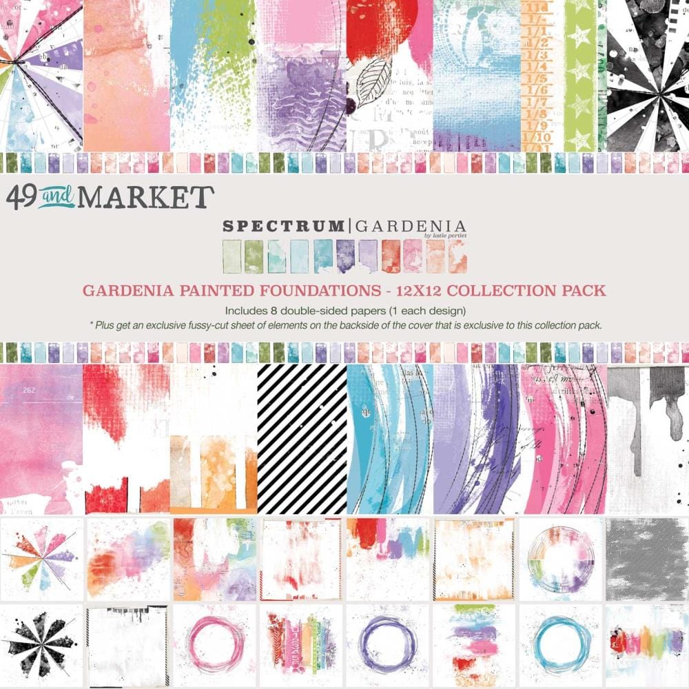 SPECTRUM GARDENIA PAINTED FOUNDATIONS 12" X 12" COLLECTION PACK - 49 AND MARKET
