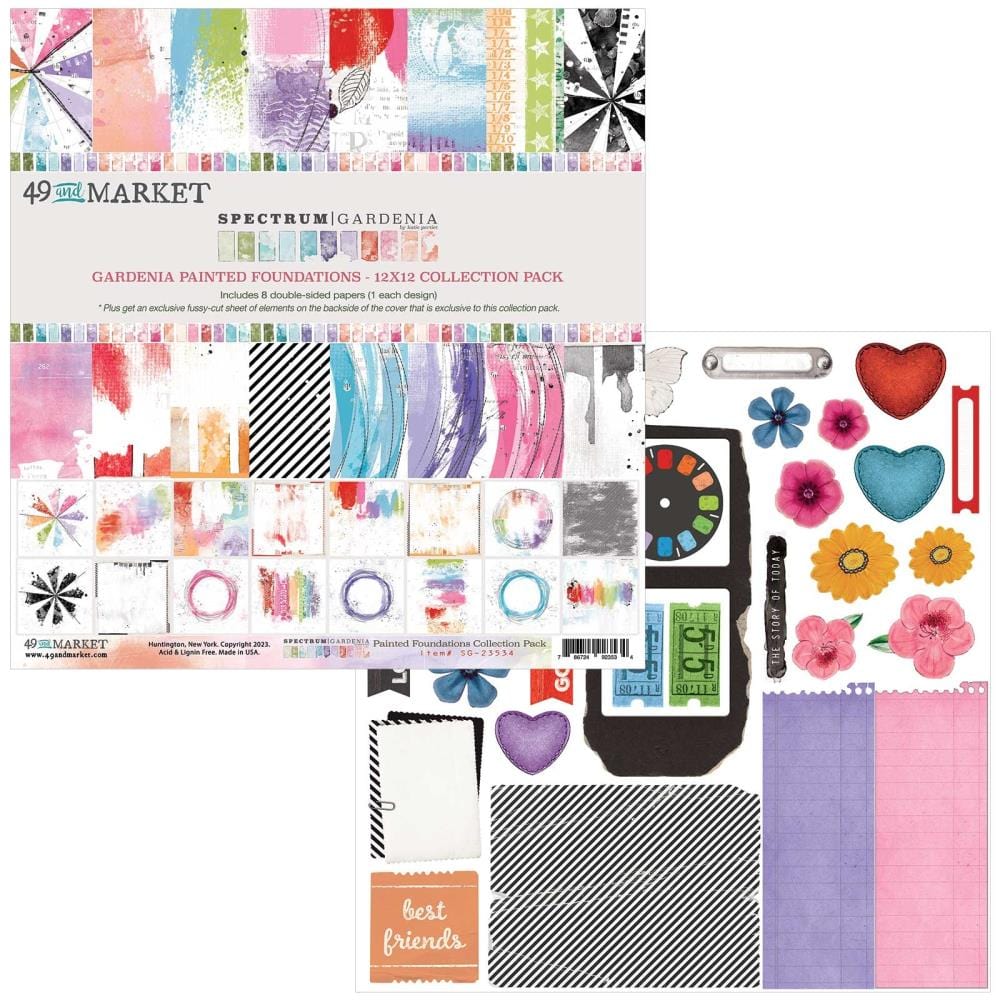 SPECTRUM GARDENIA PAINTED FOUNDATIONS 12" X 12" COLLECTION PACK - 49 AND MARKET