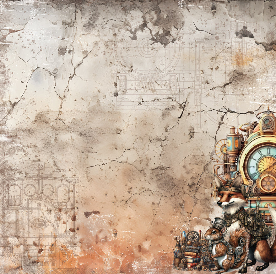 STEAMPUNK PETS 12" X 12" MINI PAPER COLLECTION PACK - BEE ARTY