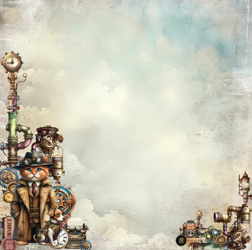 STEAMPUNK PETS 12" X 12" MINI PAPER COLLECTION PACK - BEE ARTY