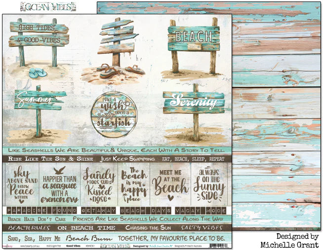 OCEAN VIBES 12" X 12" COLLECTION PACK - BEE ARTY