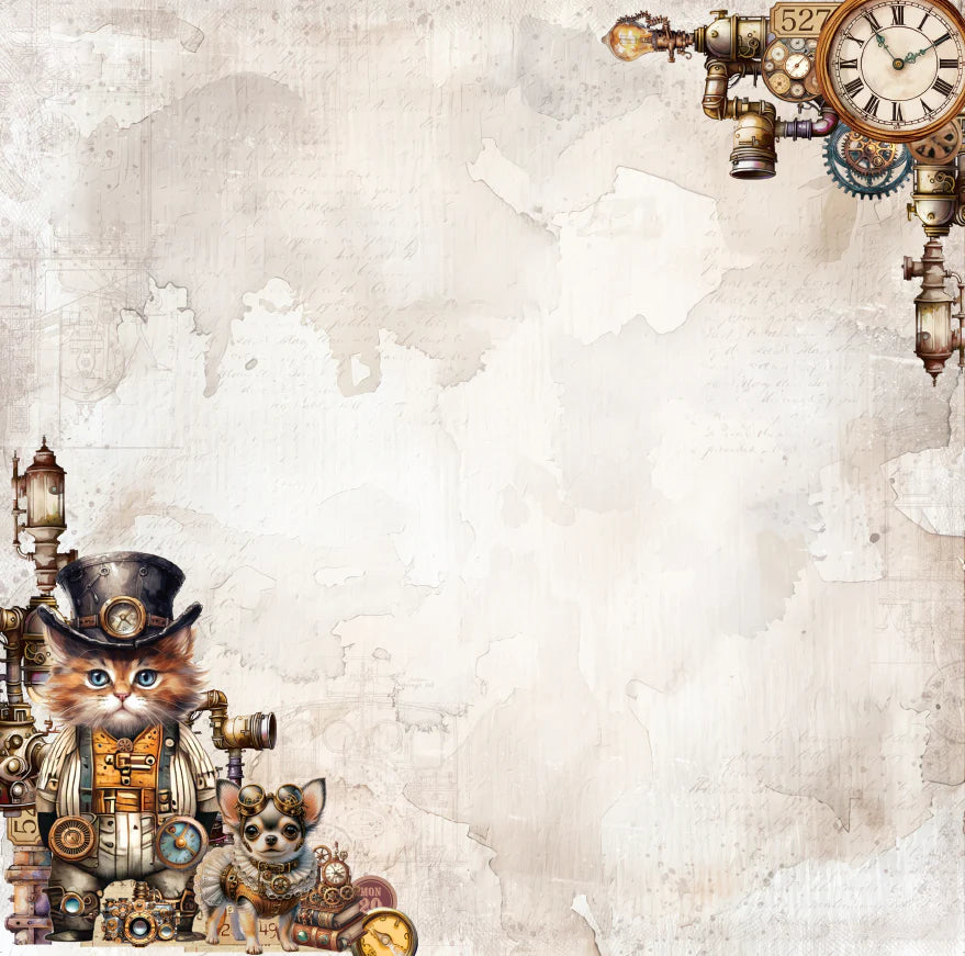 STEAMPUNK PETS 12" X 12" MINI PAPER COLLECTION PACK - BEE ARTY