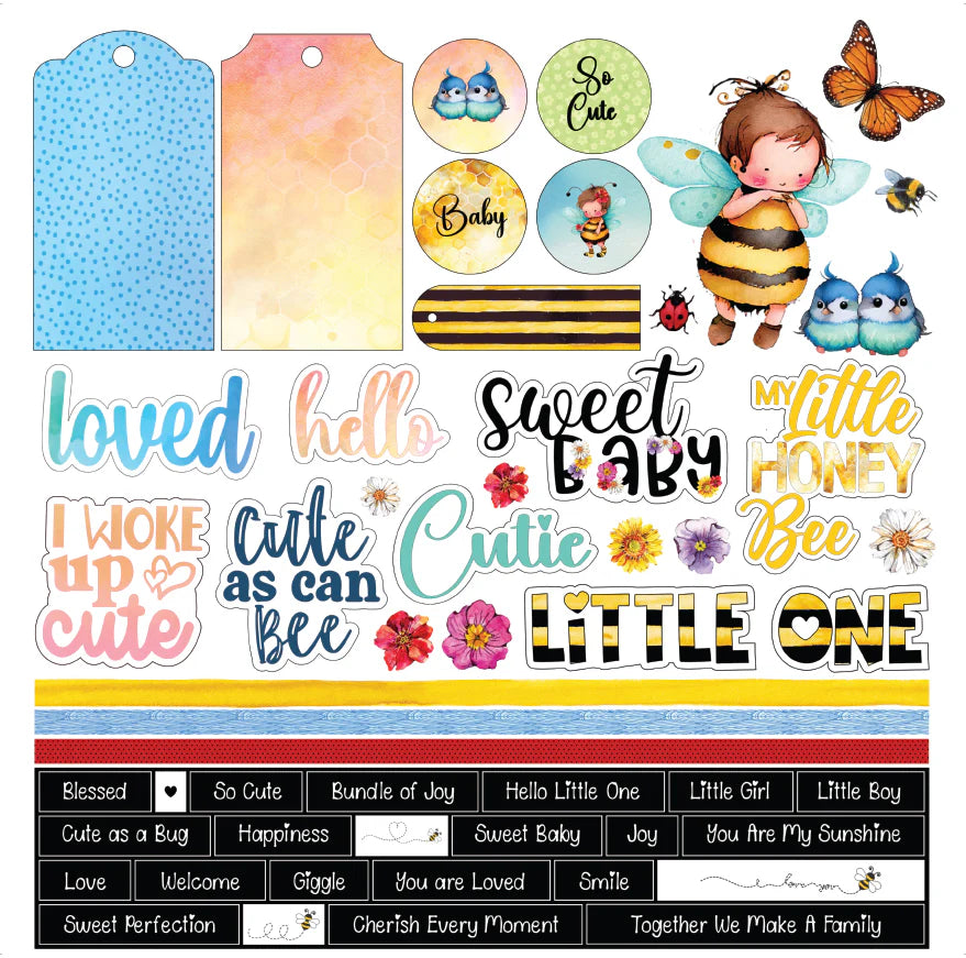 CUTE AS CAN BEE 12" X 12" MINI PAPER COLLECTION PACK - BEE ARTY