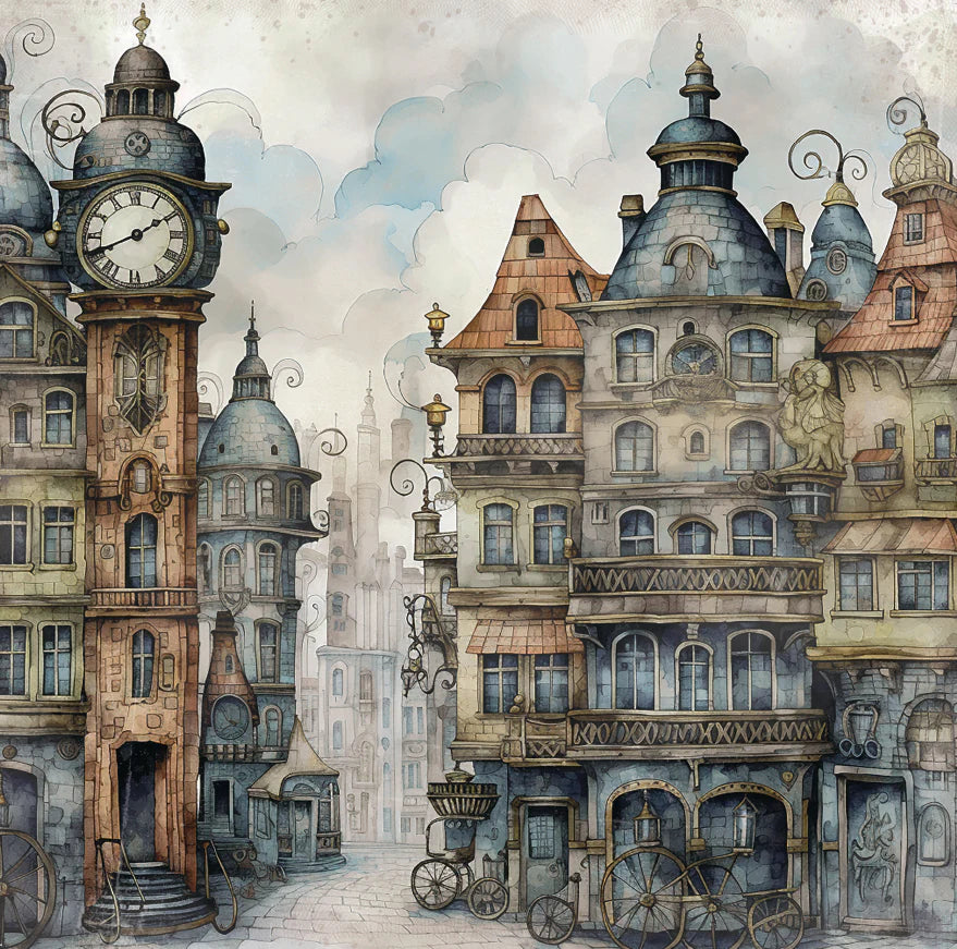 STEAMPUNK TOWN 12" X 12" MINI PAPER COLLECTION PACK - BEE ARTY