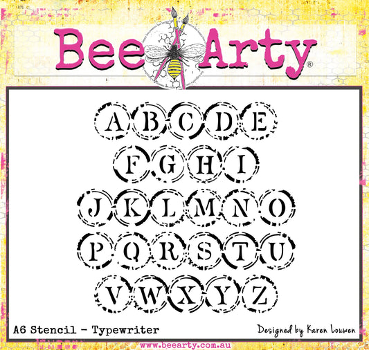 TYPEWRITER A6 STENCIL BY BEE ARTY