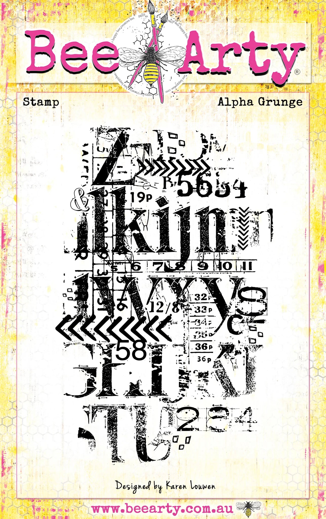 ALPHA GRUNGE CLEAR STAMP SET BY BEE ARTY