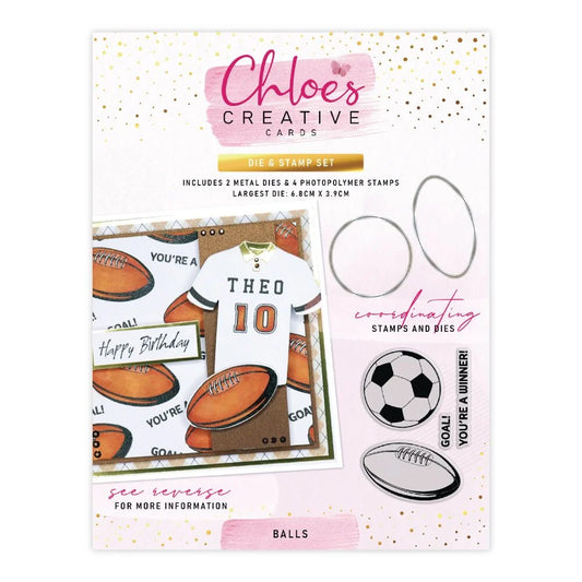 CHLOES CREATIVE CARDS DIE & STAMP SET - BALLS