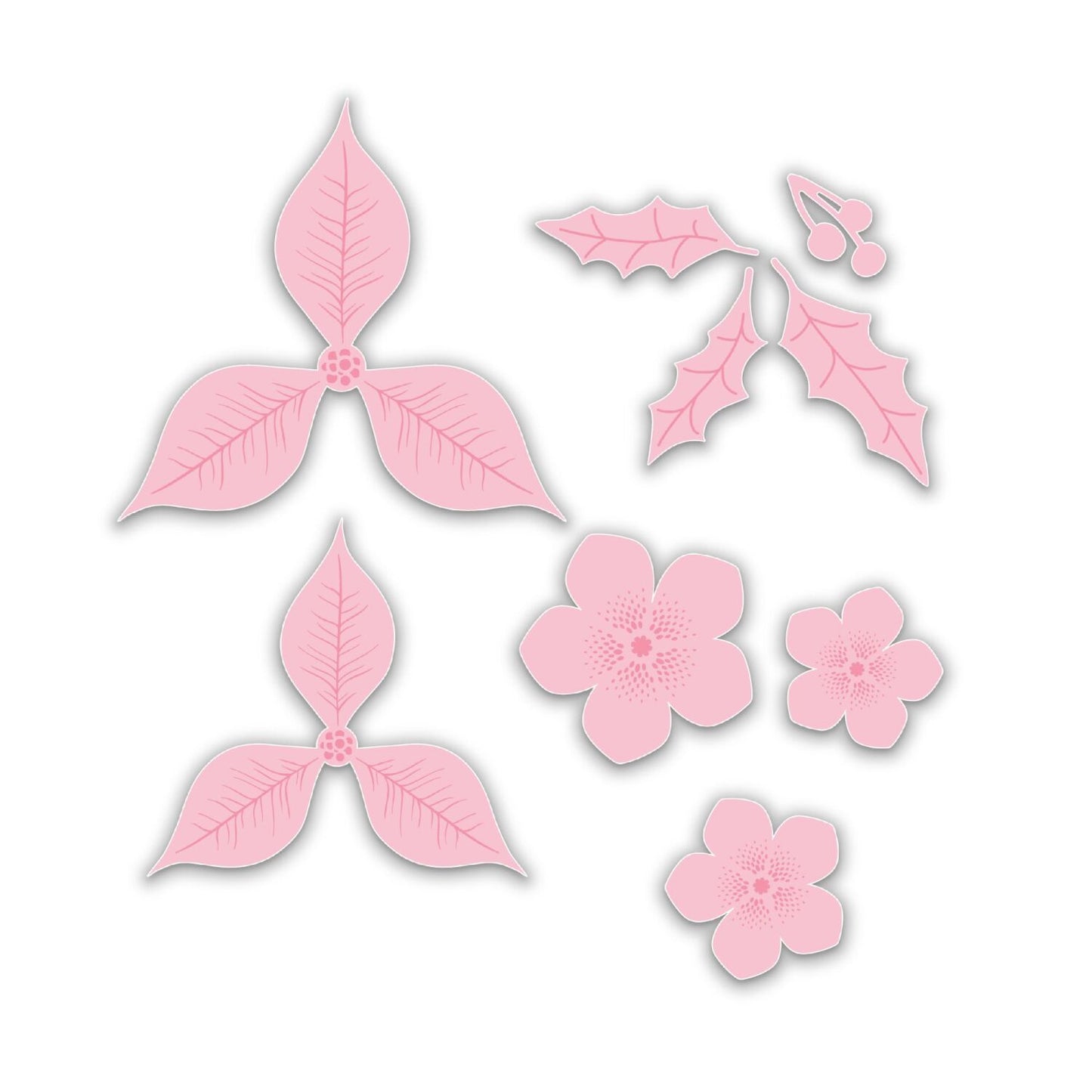 CHLOES CREATIVE CARDS DIE & STAMP SET - BEAUTIFUL BOUQUET CHRISTMAS FLOWERS