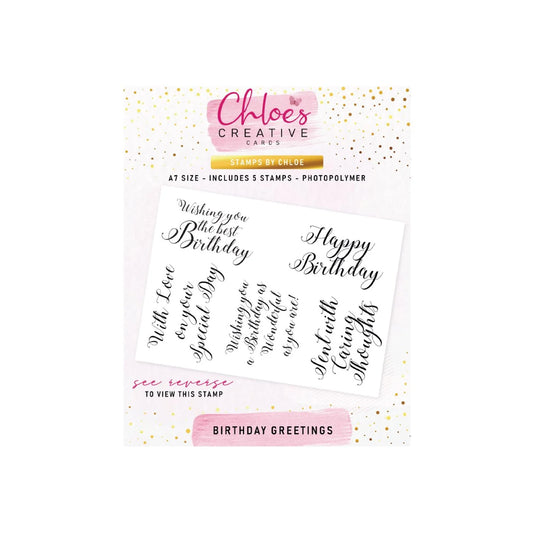 CHLOES CREATIVE CARDS BIRTHDAY GREETINGS CLEAR PHOTOPOLYMER STAMP