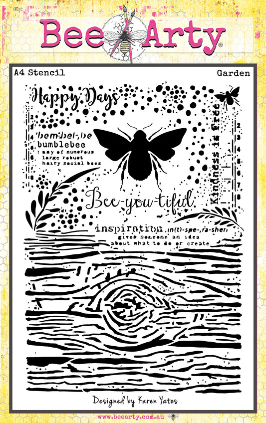 GARDEN A4 STENCIL BY BEE ARTY