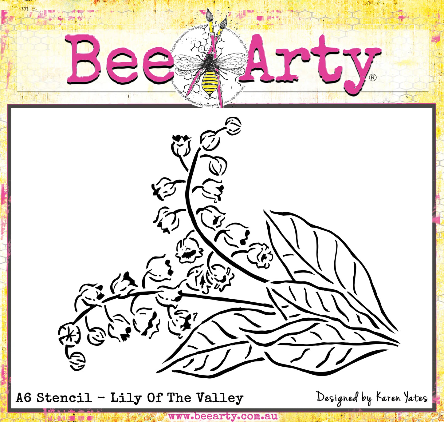 LILLY OF THE VALLEY A6 STENCIL BY BEE ARTY