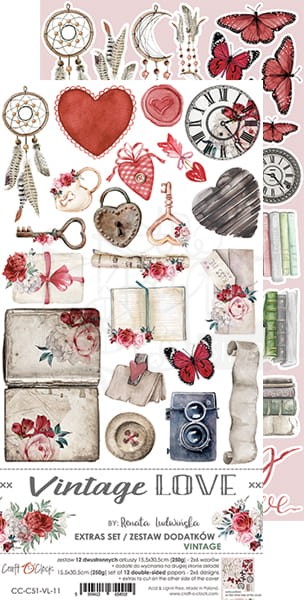 VINTAGE LOVE CARDMAKING/SCRAPBOOKING PRODUCTS PACK