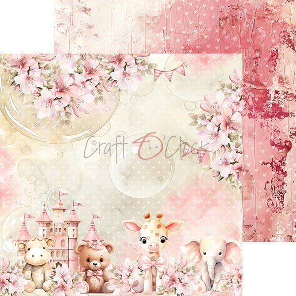 GIRL & CURL 8" X 8" MINI SET OF PAPERS - CRAFT O'CLOCK