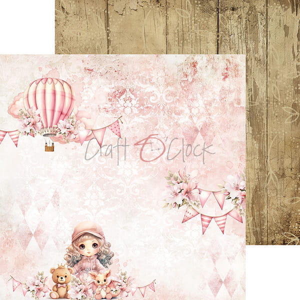 GIRL & CURL 8" X 8" MINI SET OF PAPERS - CRAFT O'CLOCK