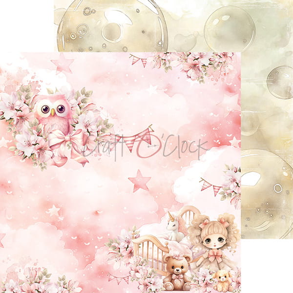 GIRL & CURL 8" X 8" MINI SET OF PAPERS - CRAFT O'CLOCK
