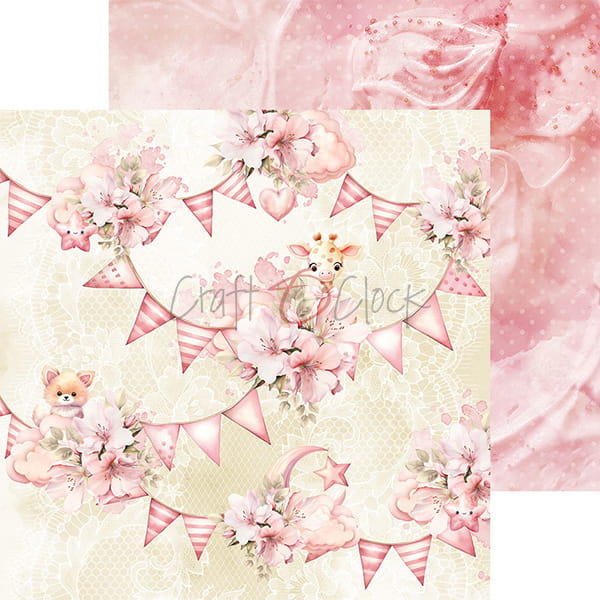 GIRL & CURL 8" X 8" MINI SET OF PAPERS - CRAFT O'CLOCK