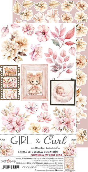 GIRL & CURL - FLOWERS & MY FIRST YEAR - EXTRAS SET BY CRAFT O'CLOCK