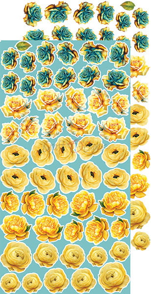 SUNSET MOOD EXTRAS SHEET #2 - FLOWERS & MORE - BY CRAFT O'CLOCK