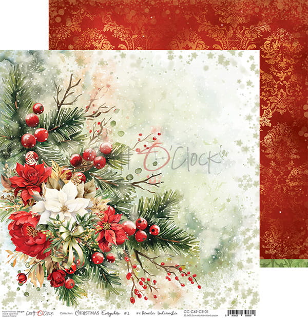 CHRISTMAS EVERYWHERE 12" X 12" SET OF PAPERS - CRAFT O'CLOCK
