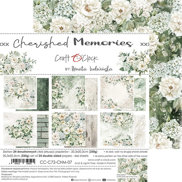 CHERISHED MEMORIES 8" X 8" MINI SET OF PAPERS - CRAFT O'CLOCK