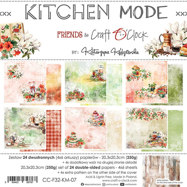 KITCHEN MODE 8" X 8" MINI SET OF PAPERS - CRAFT O'CLOCK