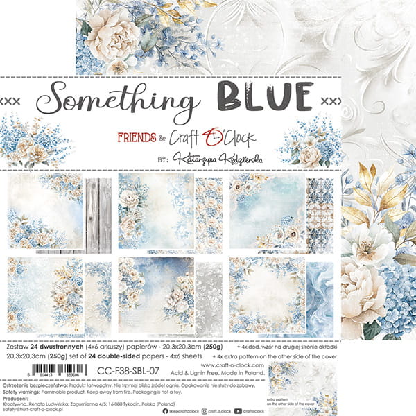 SOMETHING BLUE 8" X 8" MINI SET OF PAPERS - CRAFT O'CLOCK