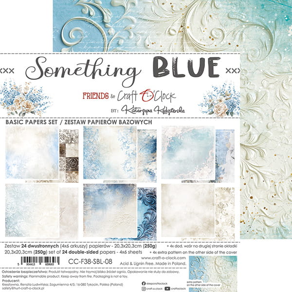 SOMETHING BLUE 8" X 8" MINI SET OF BASIC PAPERS - CRAFT O'CLOCK
