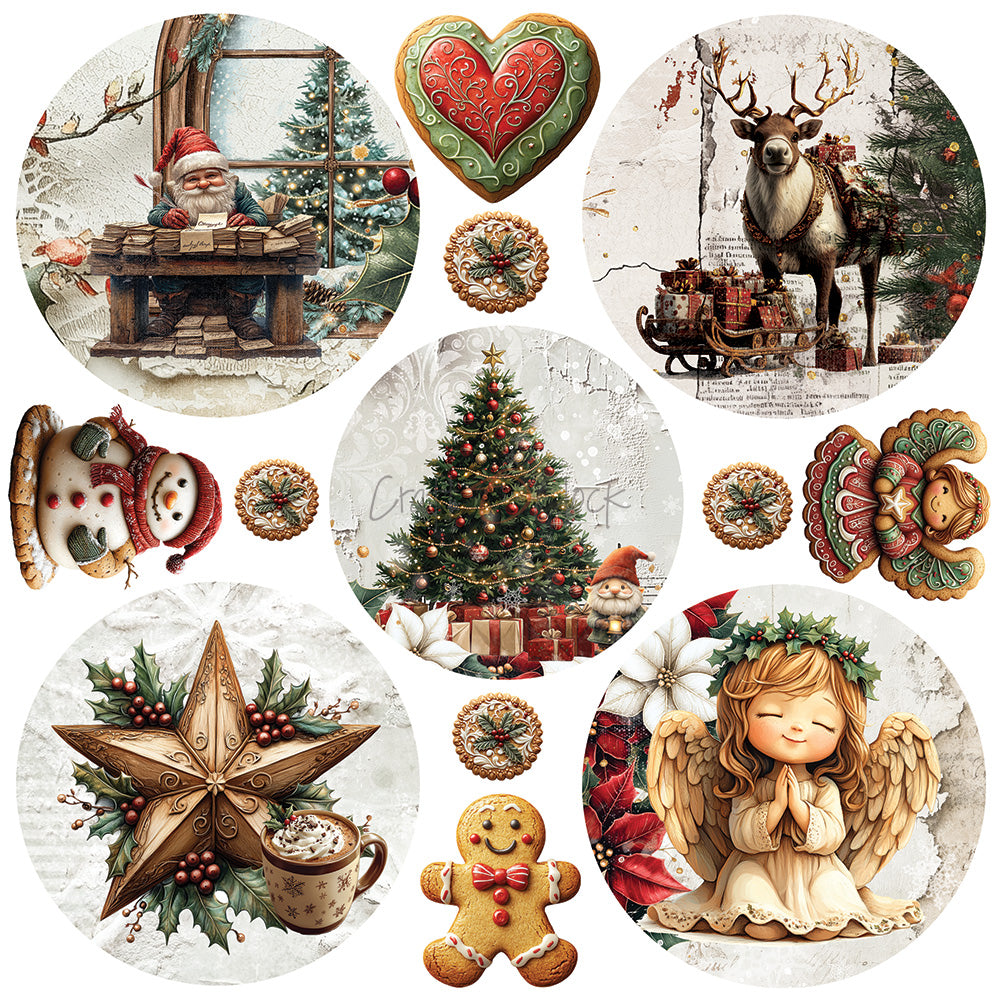 OH, CHRISTMAS NIGHT! 8" X 8" MINI SET OF PAPERS - CRAFT O'CLOCK