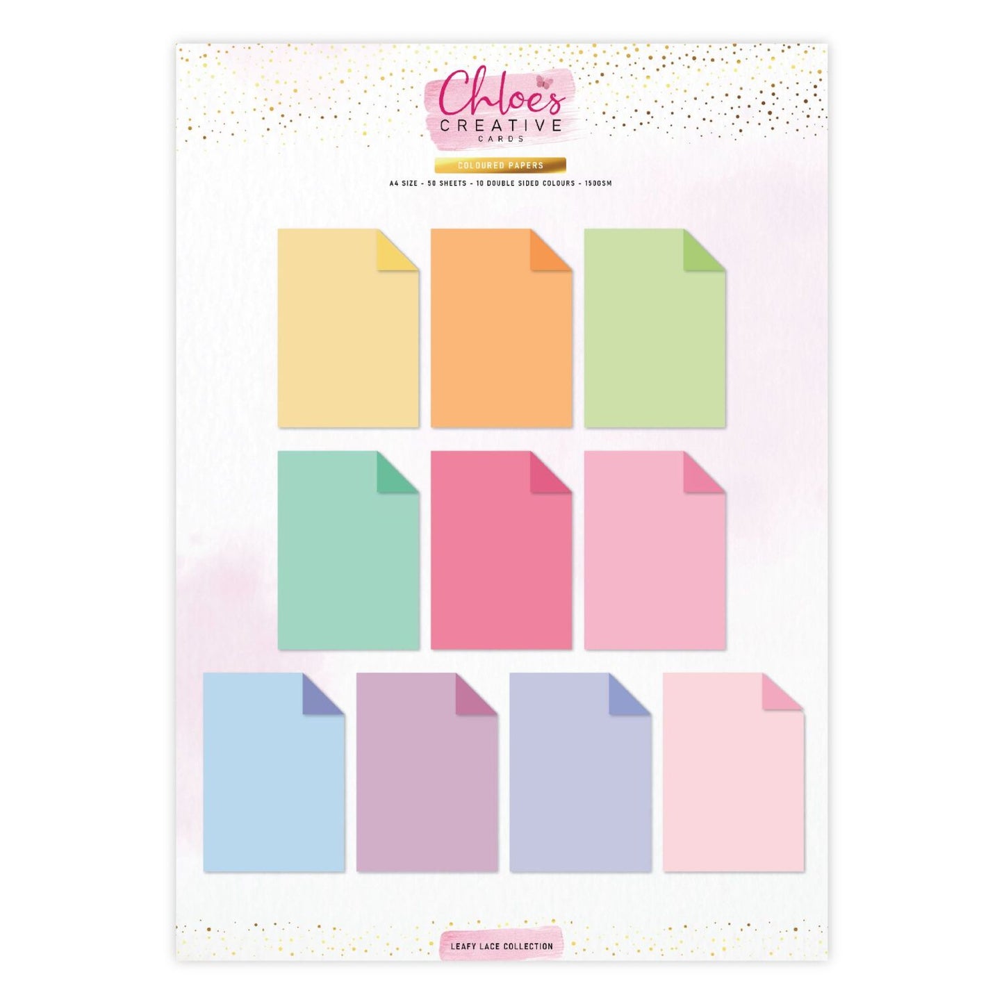CHLOES CREATIVE CARDS DESIGNER PRINTED A4 PAPER MINI PACK - LEAFY LACE