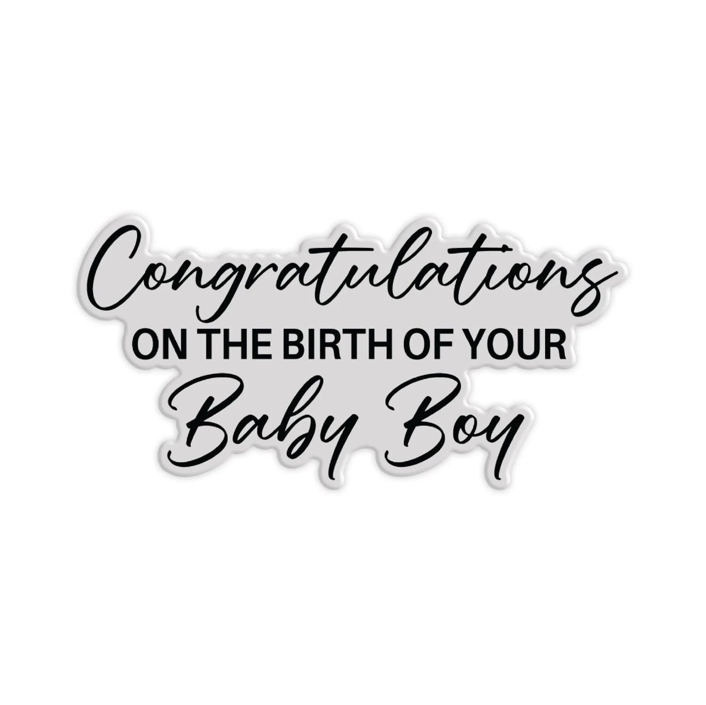 CHLOES CREATIVE CARDS SENTIMENT BABY BOY STAMP AND DIE SET