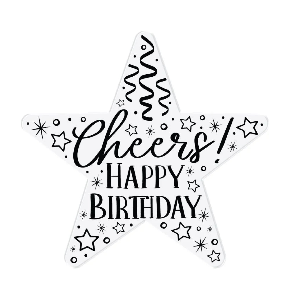 STAMPS BY CHLOE CHEERS HAPPY BIRTHDAY STAR CLEAR PHOTOPOLYMER STAMP