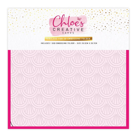 CHLOES CREATIVE CARDS FABULOUS FAN 8"x 8" 2D EMBOSSING FOLDER