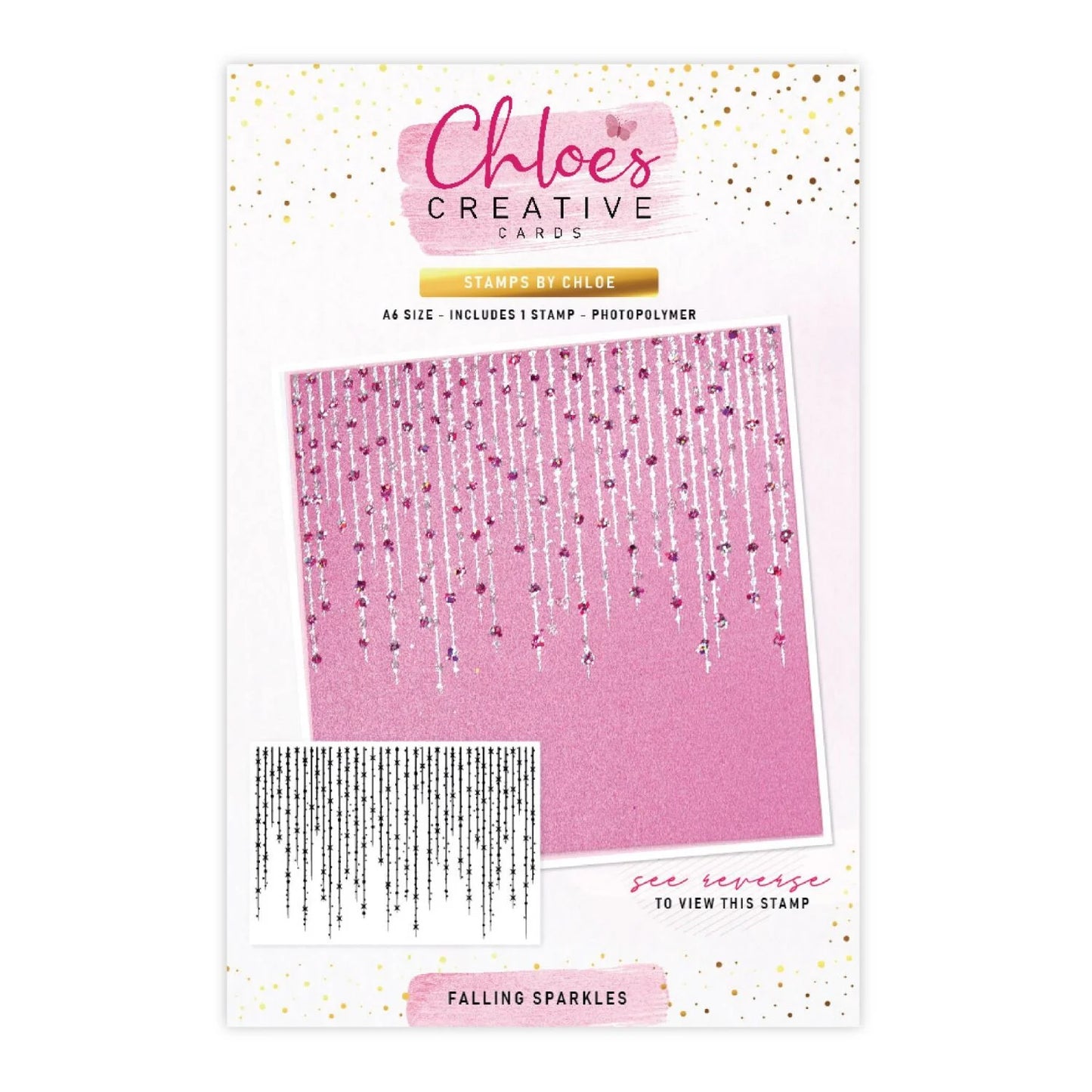 CHLOES CREATIVE CARDS FALLING SPARKLES CLEAR PHOTOPOLYMER STAMP SET