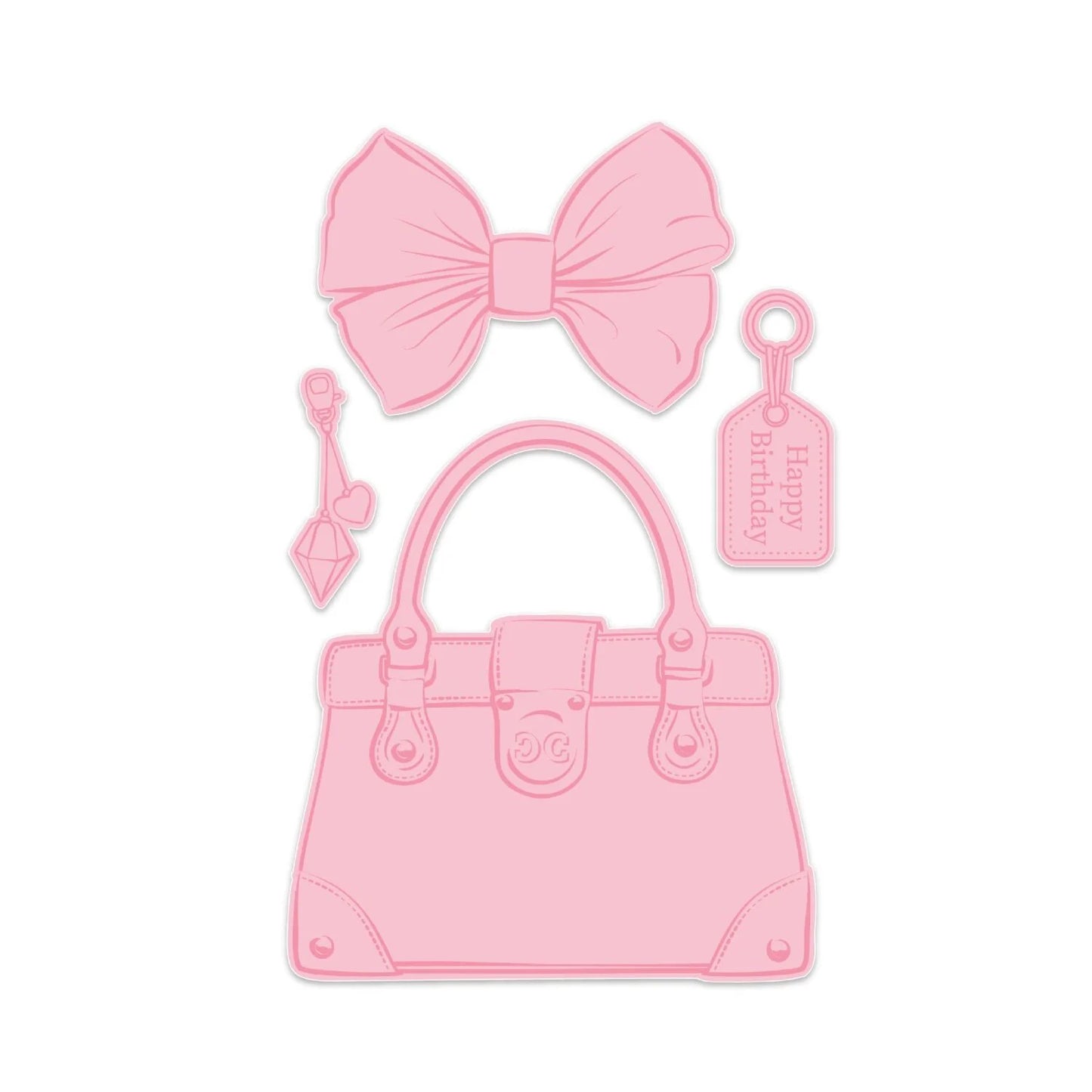 CHLOES CREATIVE CARDS STAMP AND DIE SET - GLAMOROUS HANDBAG