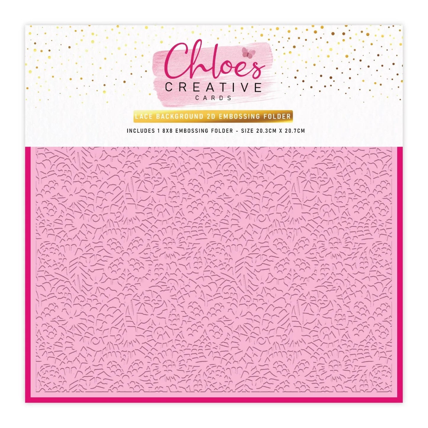 CHLOES CREATIVE CARDS LACE BACKGROUND 8"x 8" EMBOSSING FOLDER