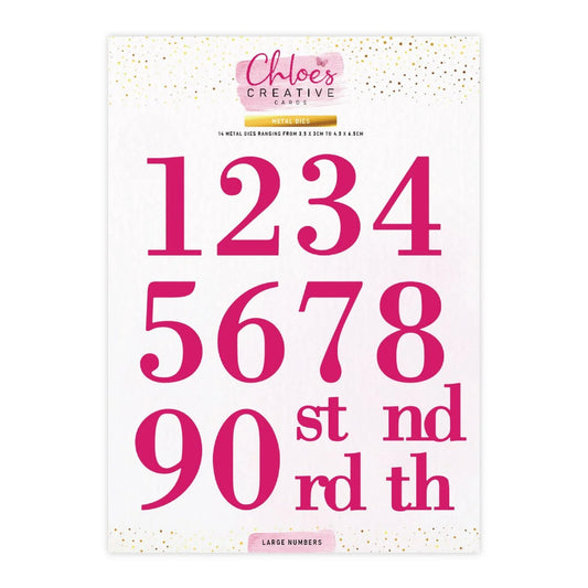 CHLOES CREATIVE CARDS METAL DIE SET - LARGE NUMBERS