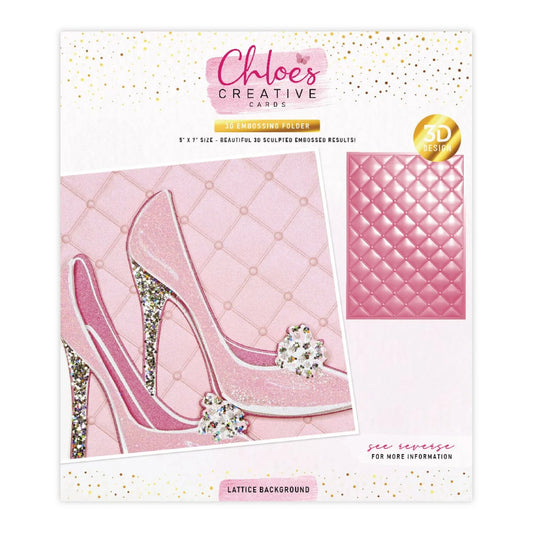CHLOES CREATIVE CARDS LATTICE BACKGROUND 5"x 7" 3D EMBOSSING FOLDER