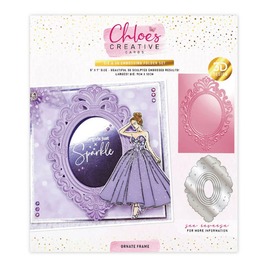 CHLOES CREATIVE CARDS ORNATE FRAME 5"x 7" 3D EMBOSSING FOLDER AND DIE SET