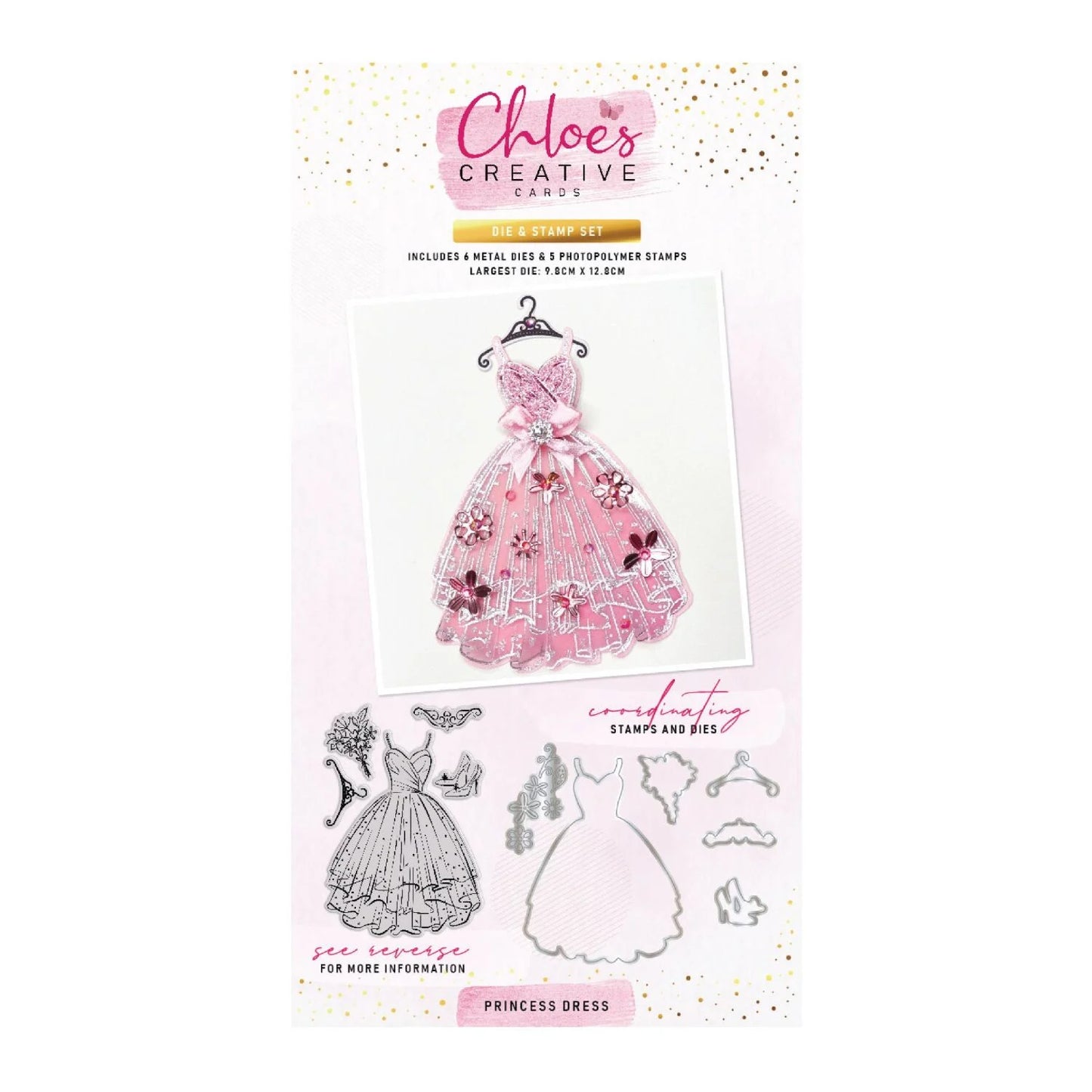 CHLOES CREATIVE CARDS STAMP AND DIE SET - PRINCESS DRESS