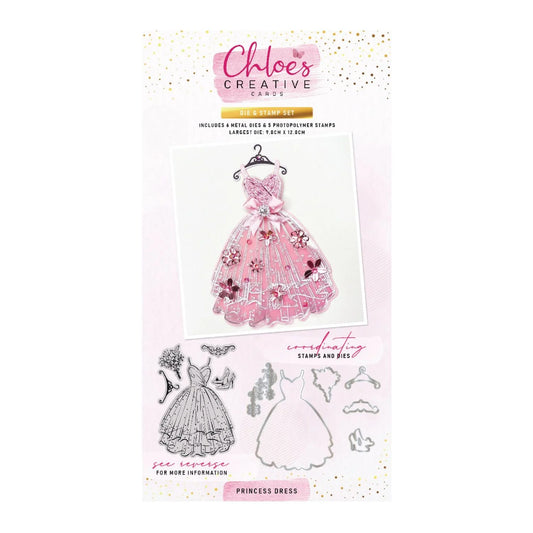 CHLOES CREATIVE CARDS STAMP AND DIE SET - PRINCESS DRESS