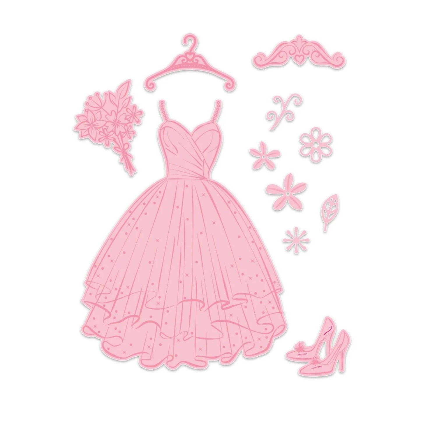 CHLOES CREATIVE CARDS STAMP AND DIE SET - PRINCESS DRESS