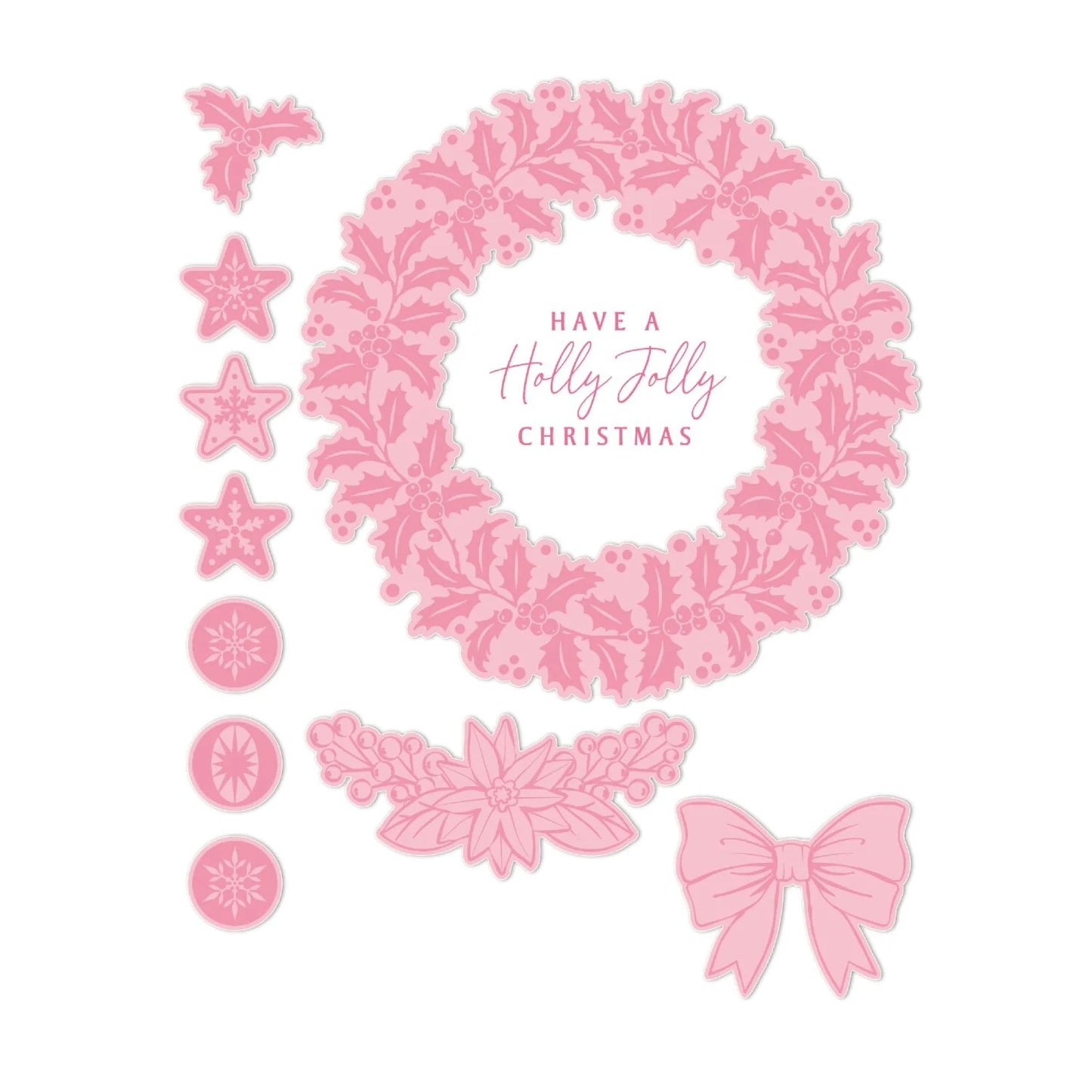 CHLOES CREATIVE CARDS DIE & STAMP SET - STARLIT HOLLY WREATH