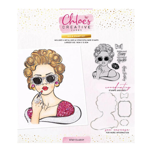 CHLOES CREATIVE CARDS STAMP AND DIE SET - STAY CLASSY