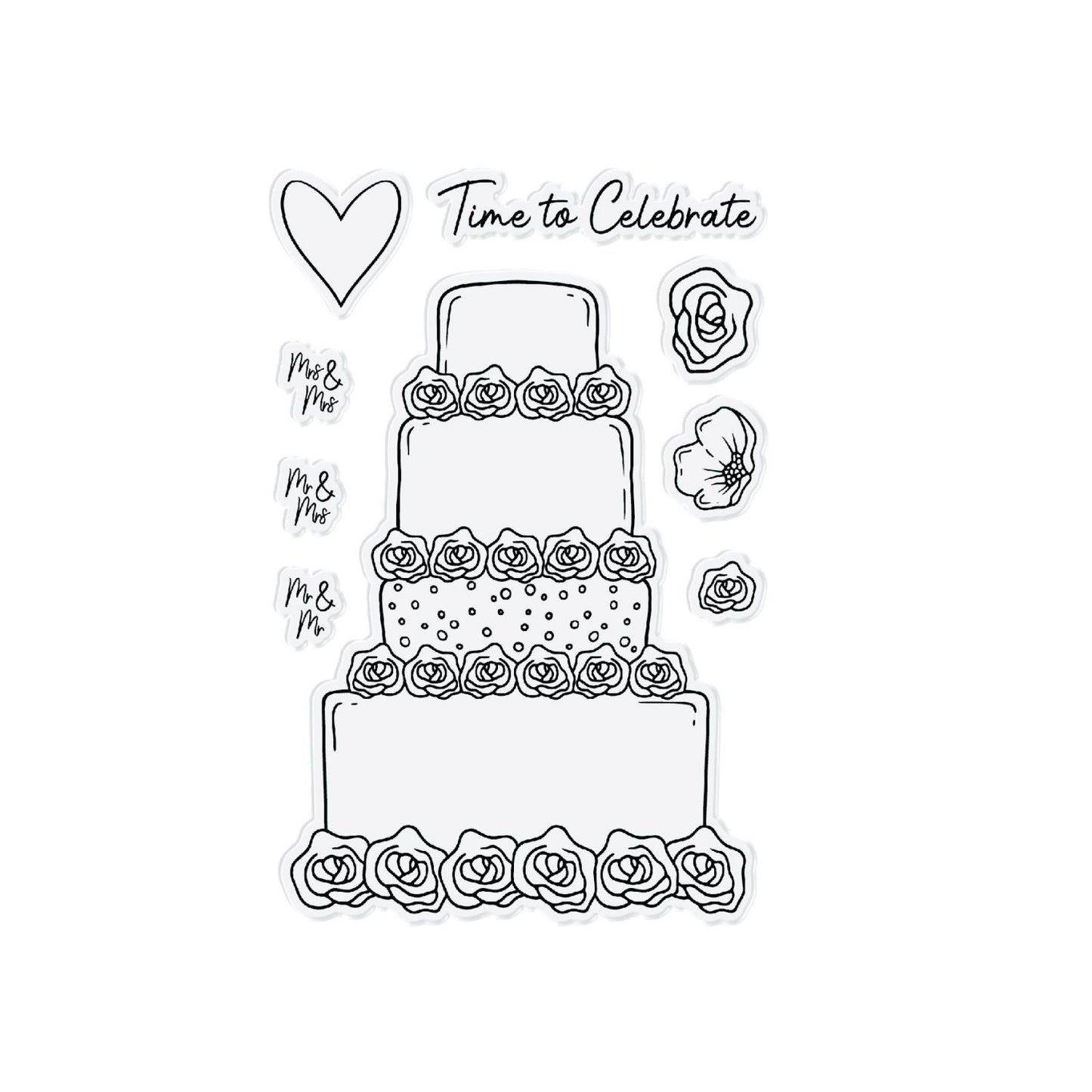 CHLOES CREATIVE CARDS METAL DIE & STAMP SET - WEDDING CAKE