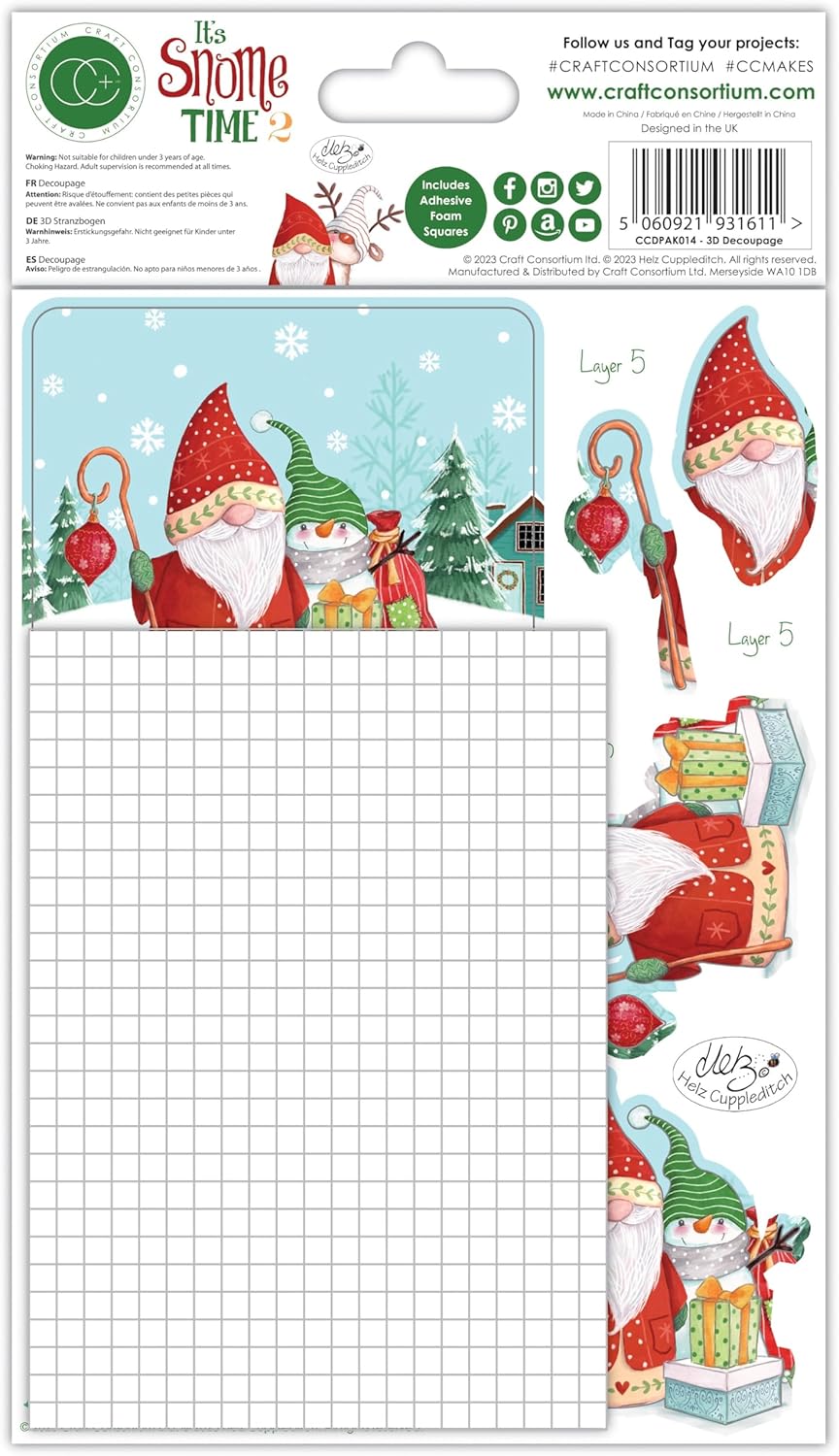 'IT'S SNOME TIME 2' 3D DECOUPAGE SHEETS - 10PK - CRAFT CONSORTIUM