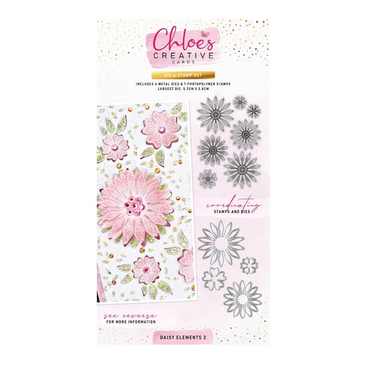 CHLOES CREATIVE CARDS DIE & STAMP SET - DAISY ELEMENTS 2