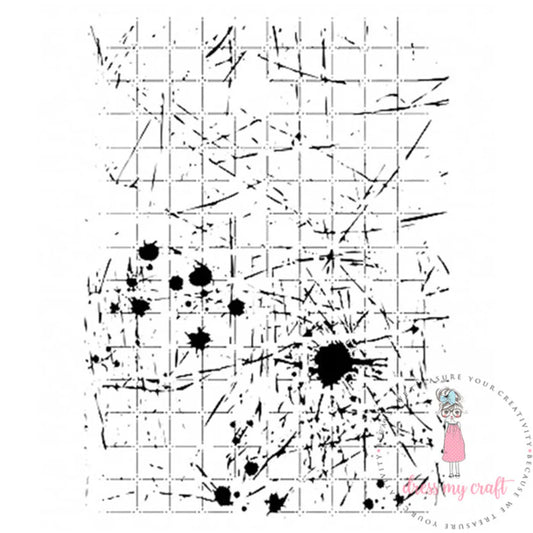 SPLATTER WITH LINES A4 STENCIL BY DRESS MY CRAFT